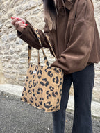 Sac léopard matelassé en coton cousu à la main