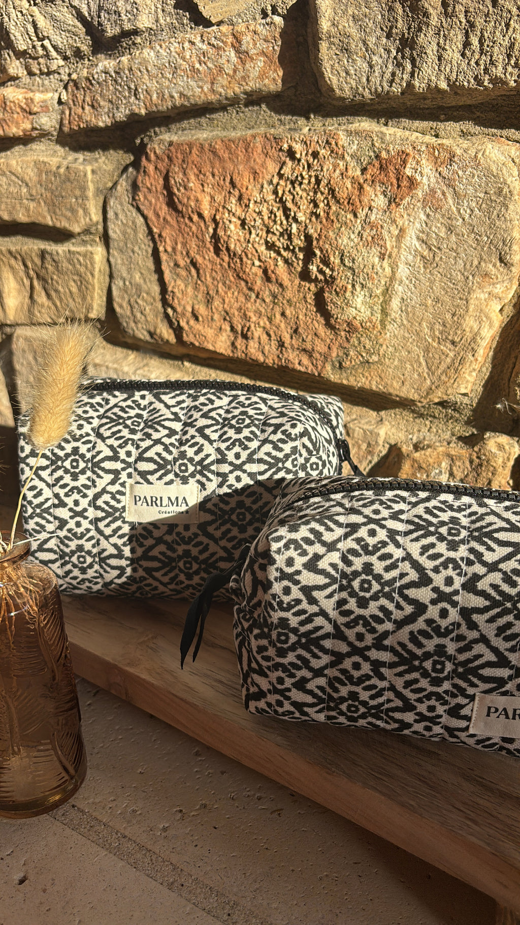 Trousse en coton Chic – faite main, matelassée et élégante