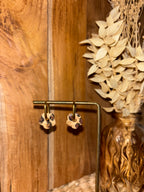 Boucles d’oreilles créoles interchangeables avec pampille fleur léopard