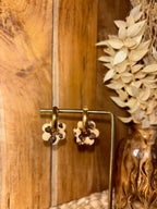 Boucles d’oreilles créoles interchangeables avec pampille fleur léopard