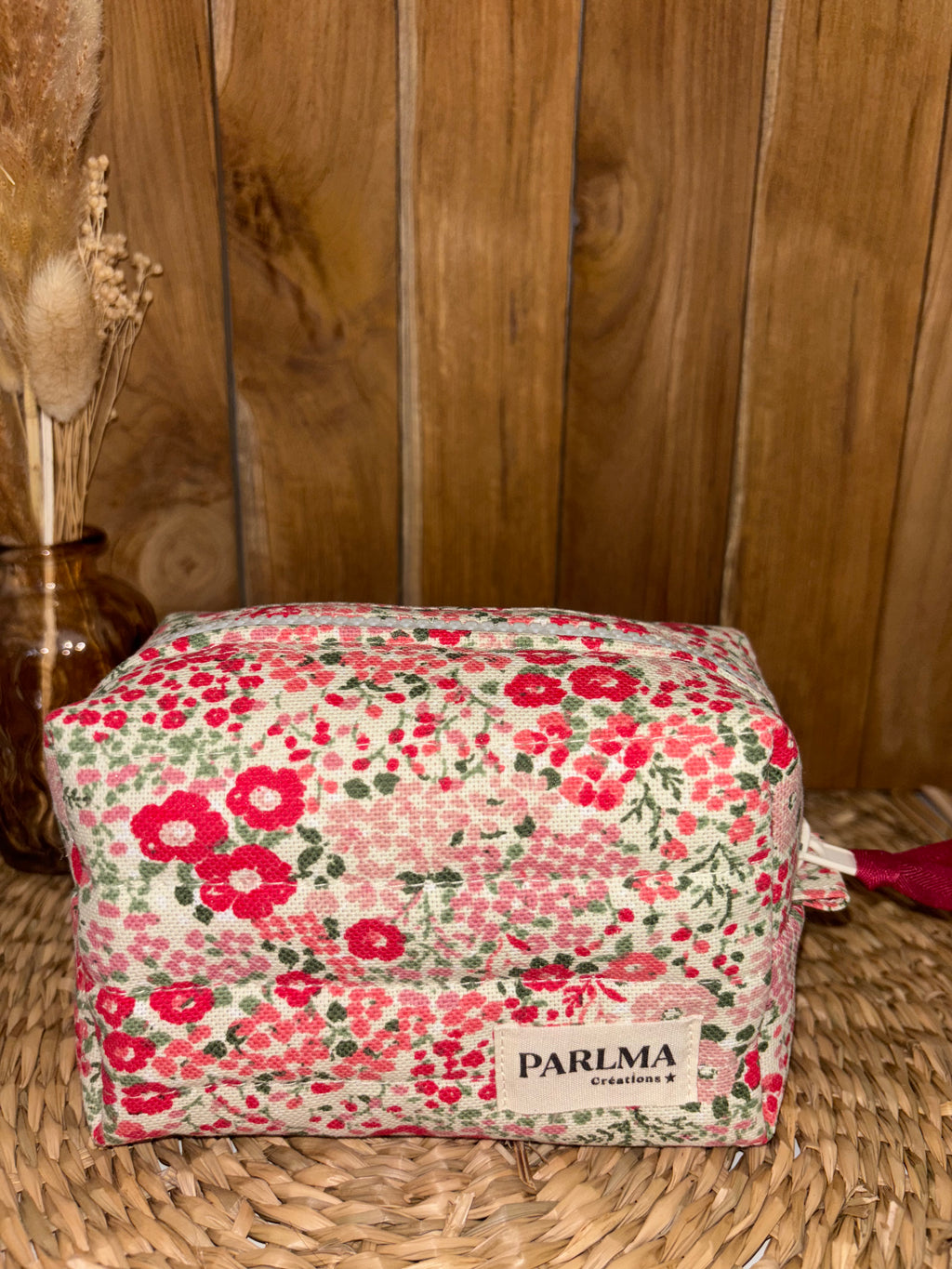 Trousse en coton Prairie  – faite main, matelassée et élégante