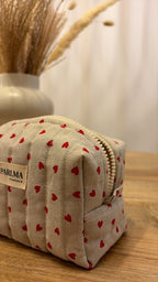 Trousse de toilette coeur rouge pour cadeau de Noel 