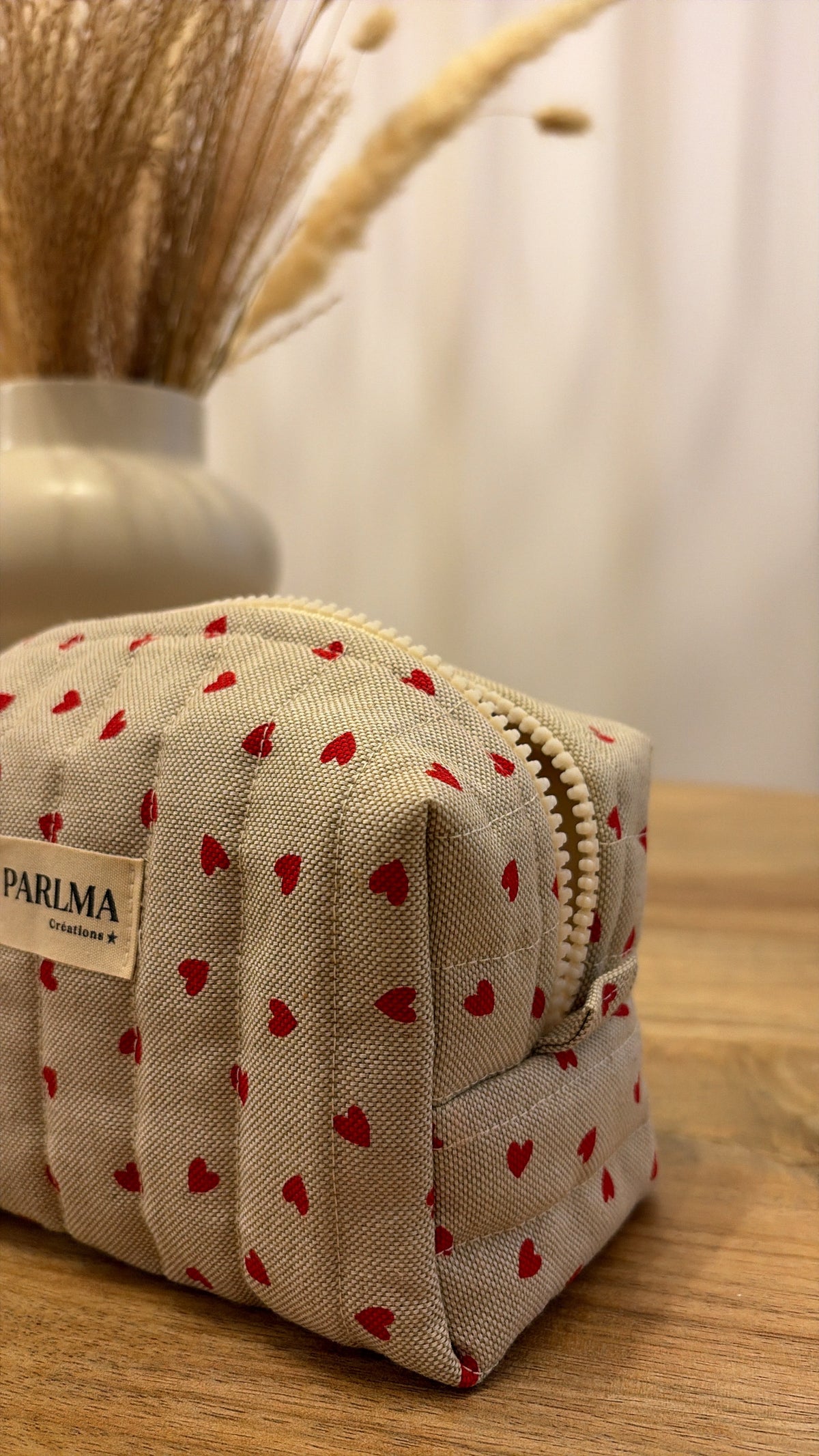 Trousse de toilette coeur rouge pour cadeau de Noel 